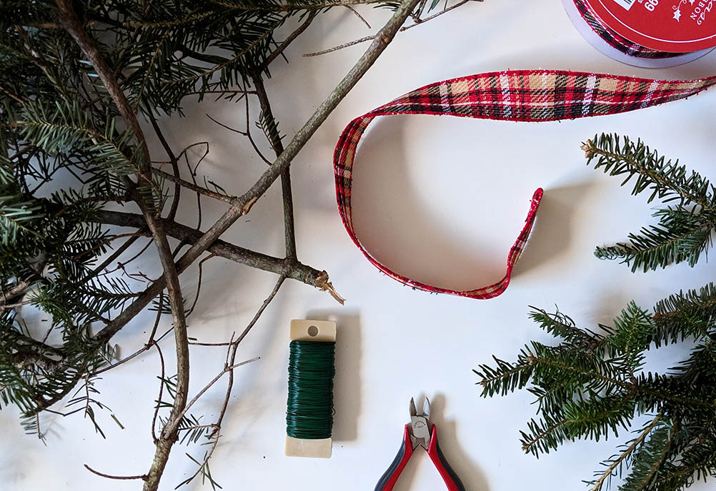 DIY Christmas wreath materials