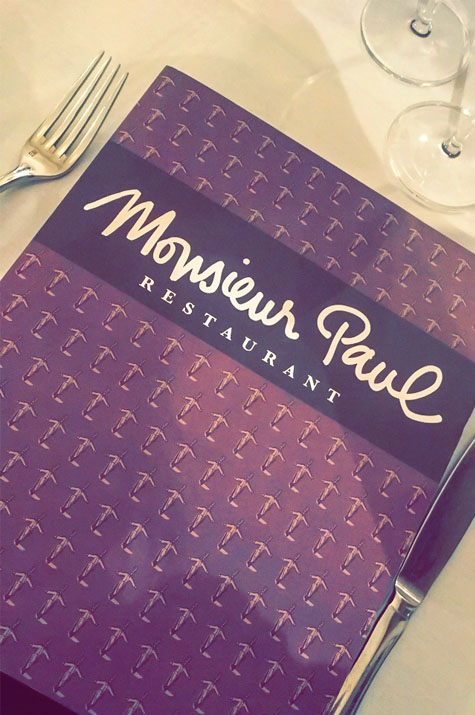 Happily ever after Monsieur Paul's Menu