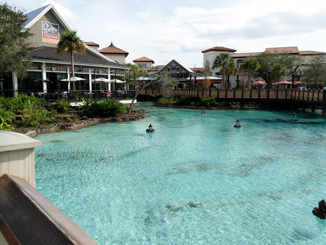 Disney Springs Lagoon and Restaurant view before the Michael Buble concert