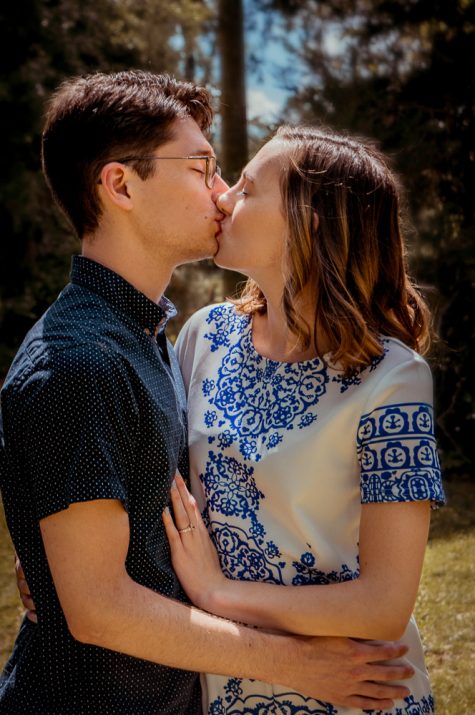 Wedding Shower Alex and Cait Kissing