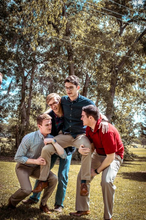 Wedding Shower Groomsmen Lifting Groom