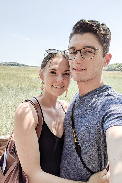 one-year anniversary selfie on Wormsloe marsh