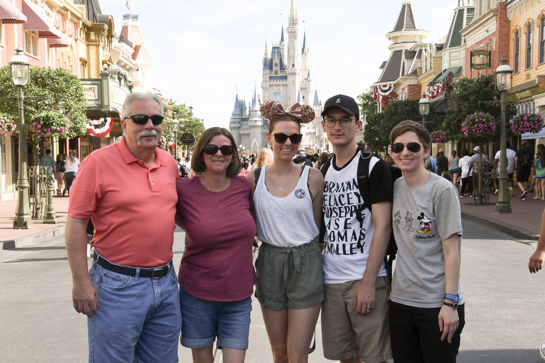 Magic Kingdom Trip Family Picture infront of Castle